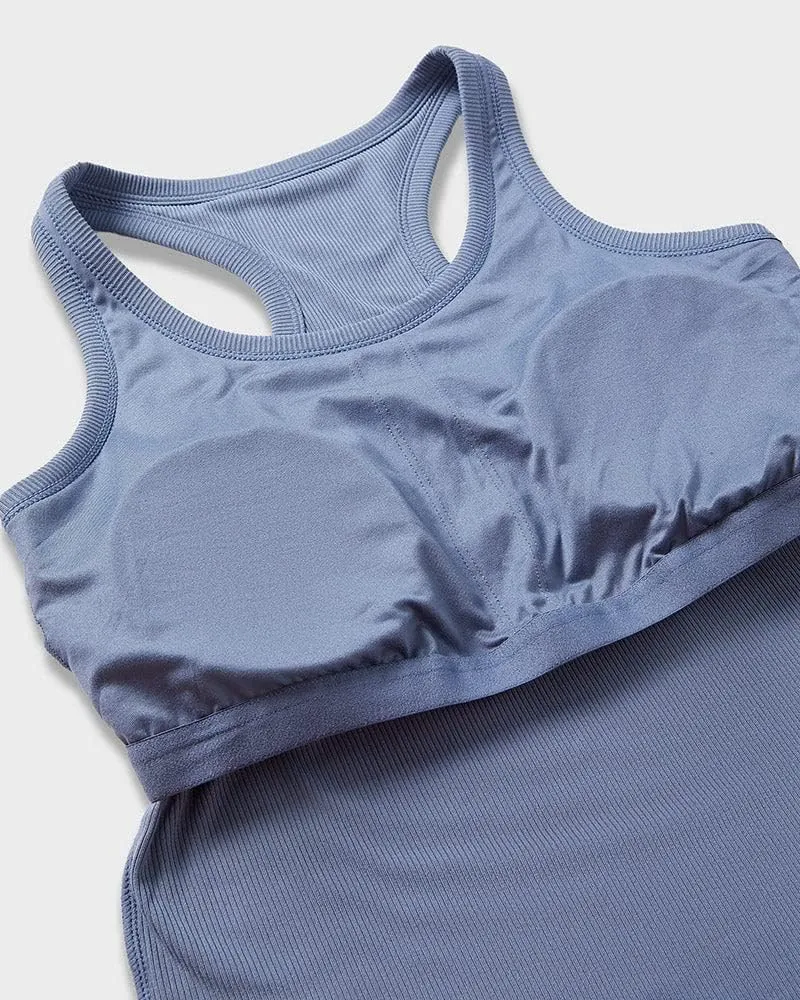 32 DEGREEES Womens Soft Rib Racerback Bra Tank | with Built-in Cups | Fitted