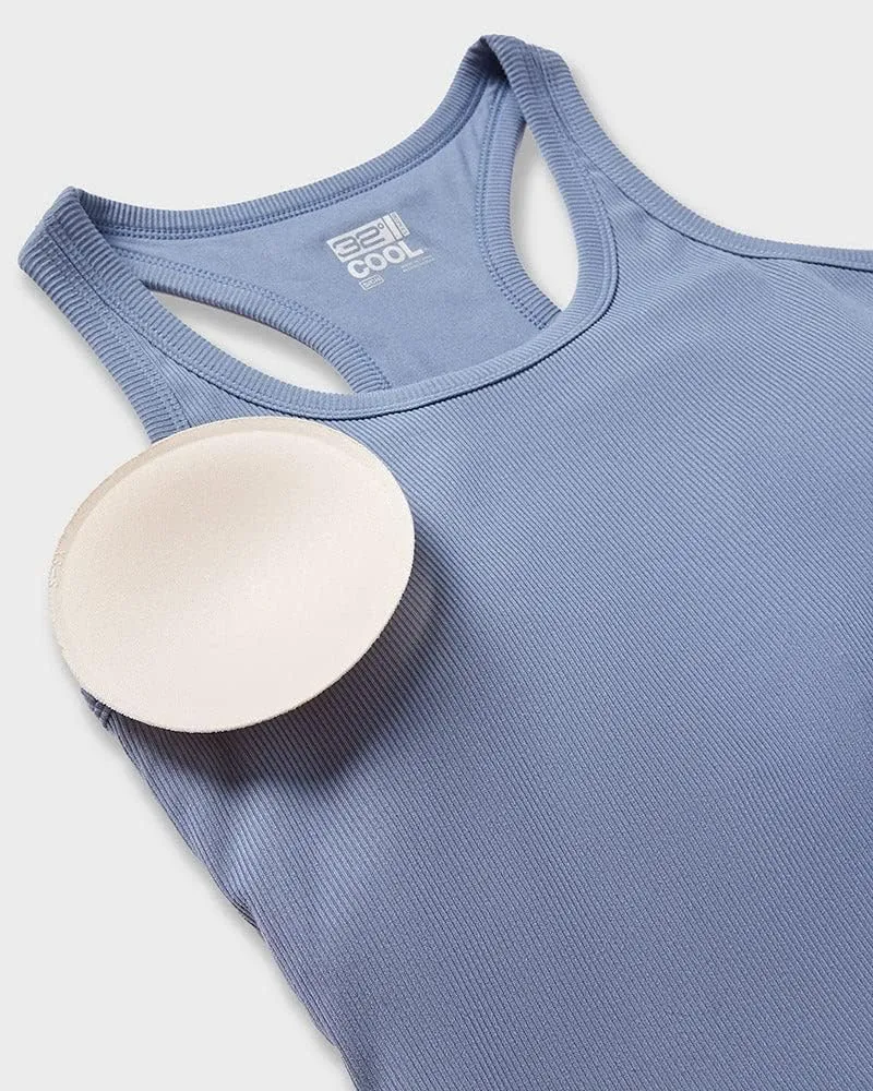 32 DEGREEES Womens Soft Rib Racerback Bra Tank | with Built-in Cups | Fitted