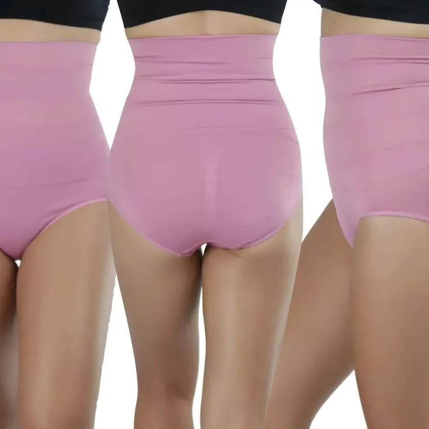4-Pack: Women's High-Waisted Double Compression Briefs