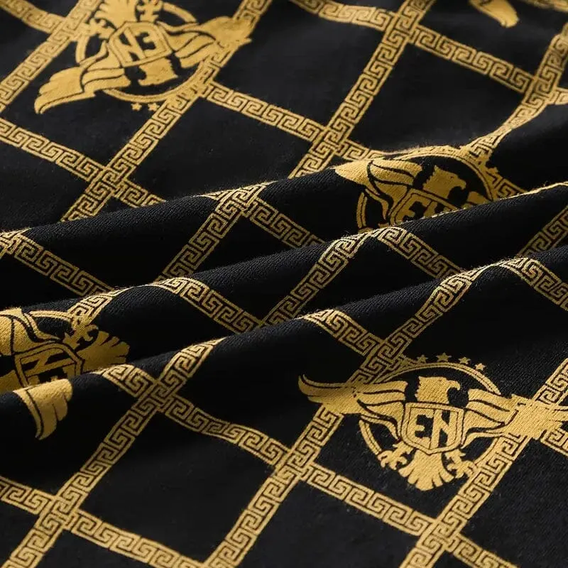 4-Pieces: Men's Luxury Black Golden Print Mid-Waist Boxer Brief