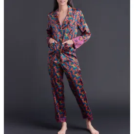 Annabel Pajama Top in Gemma Rose Liberty Print Silk Charmeuse