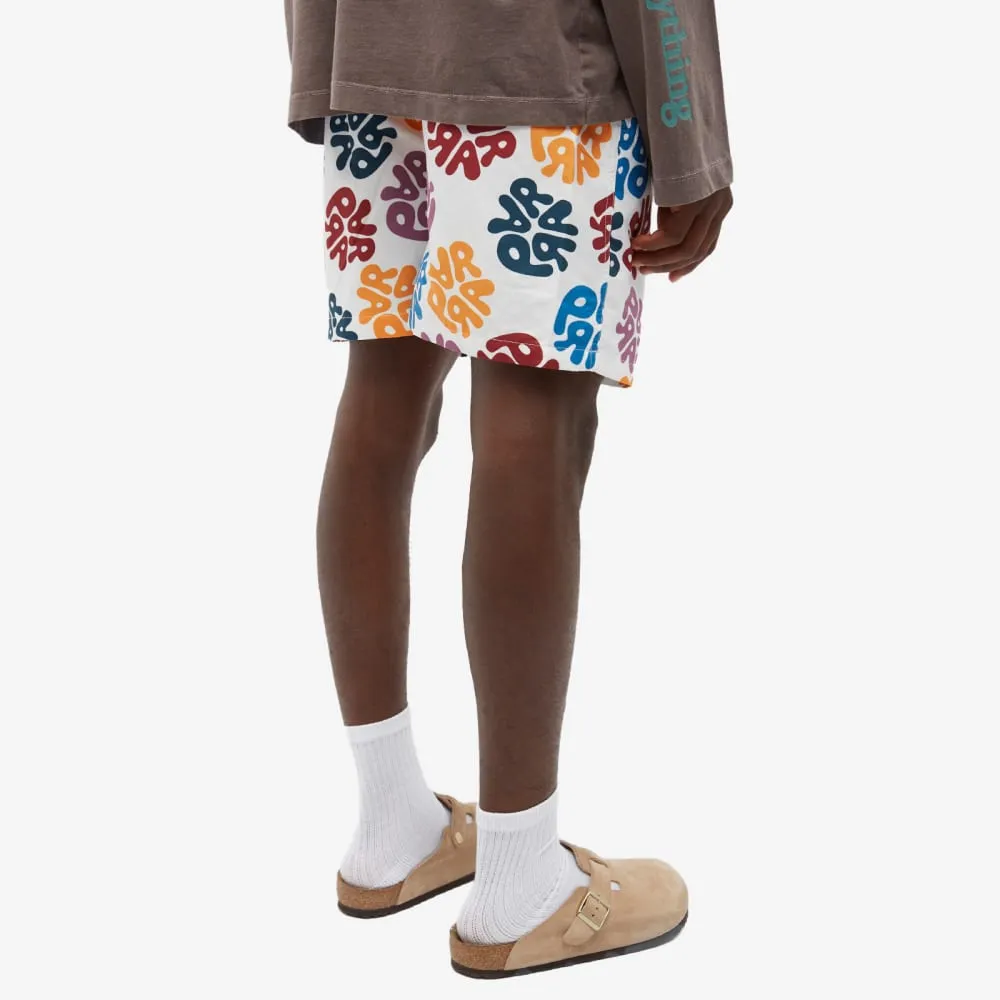 Beach shorts with Parra logo 1976