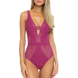 Becca Color Play Pomegranate One Piece Womens Swimsuit