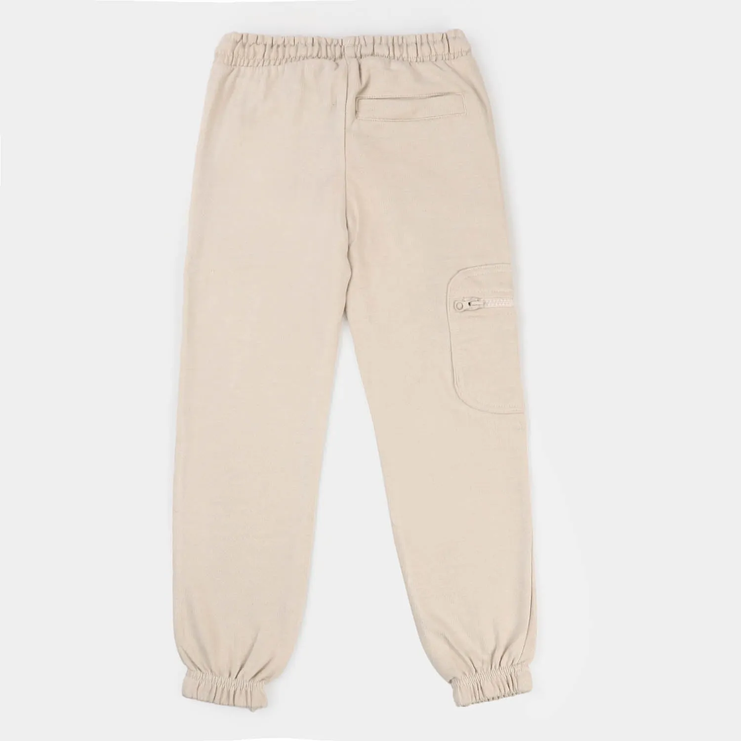 Boys Terry Pajama Edge Pocket - Cream