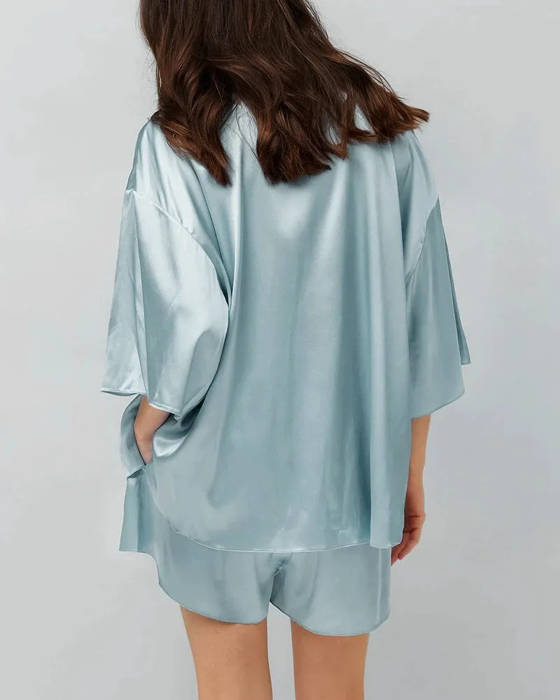 Classic Plus Size Silk Pajama Set