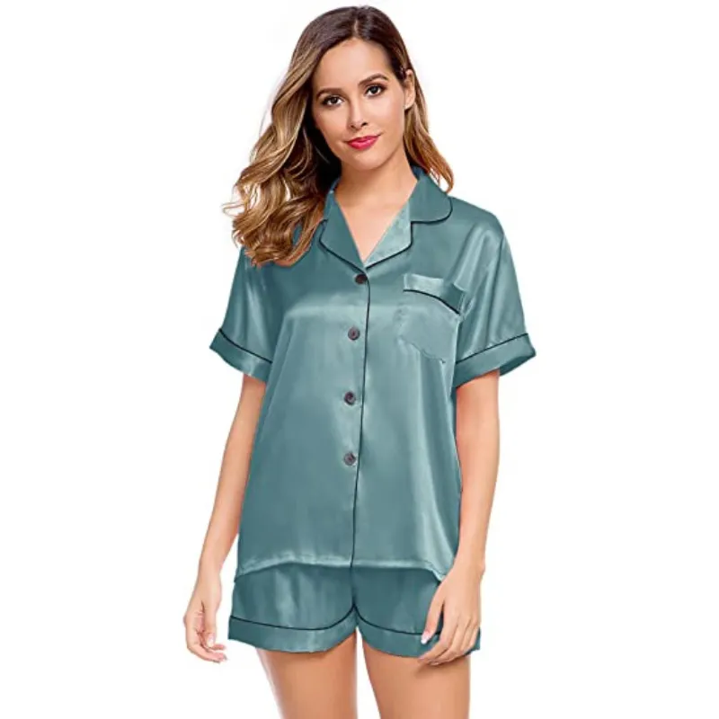 Comfy Women's Silk Short Sleeve Pajama Suit