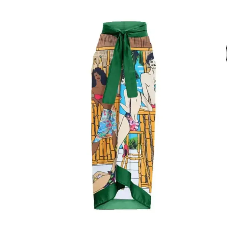 Comic Print One Piece Backless Swimsuit