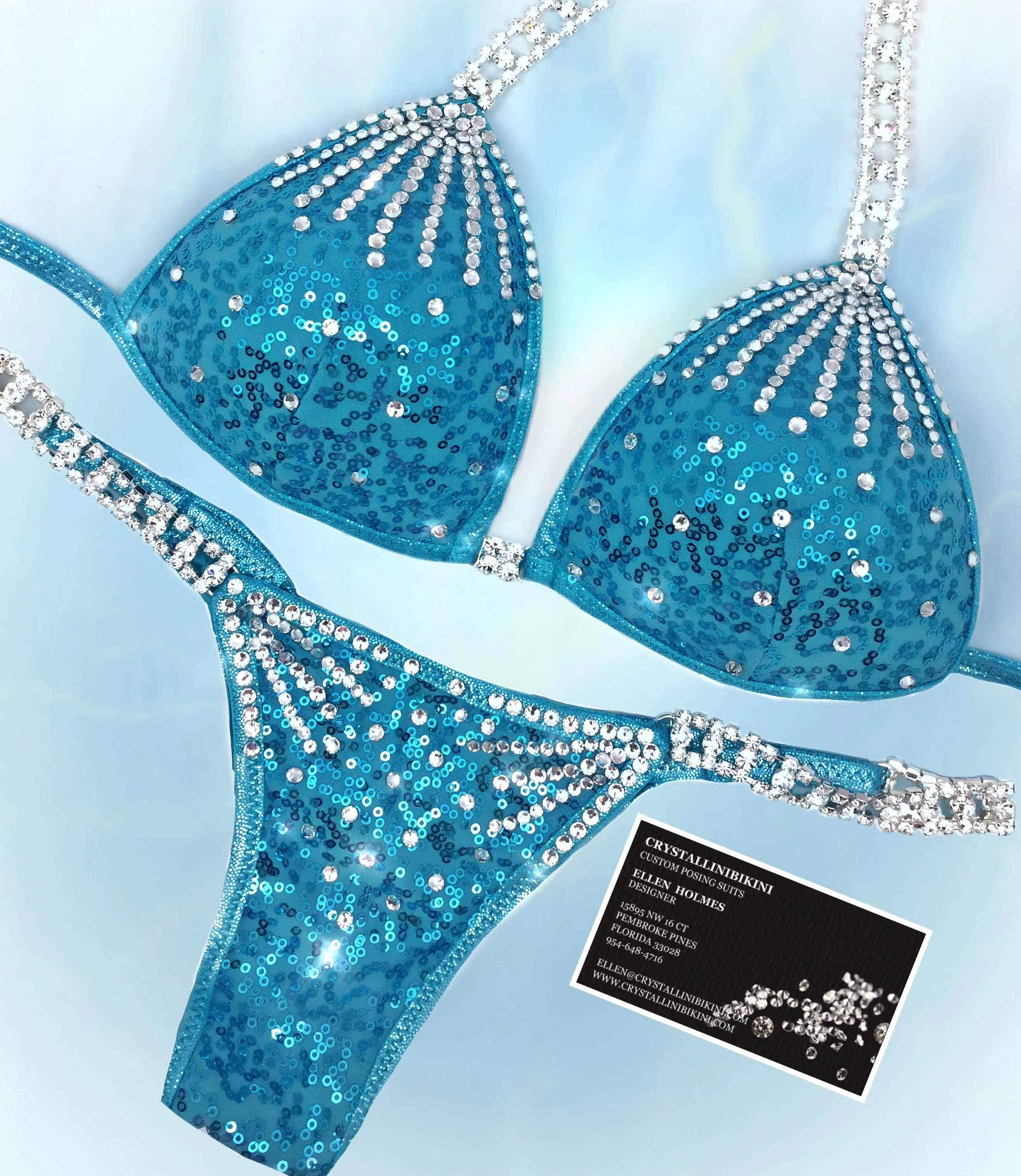 Crystallina sequin competition bikini