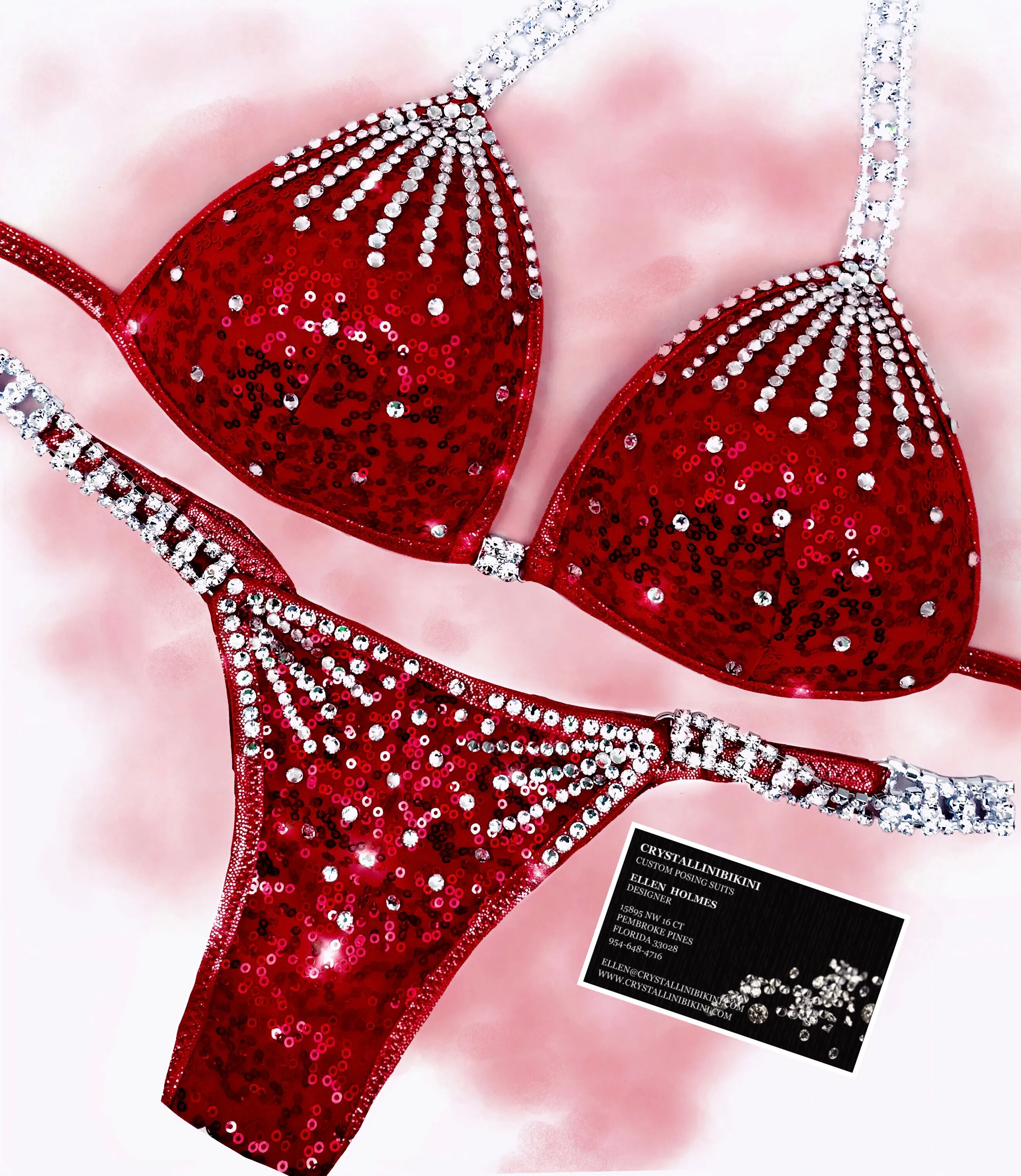 Crystallina sequin competition bikini