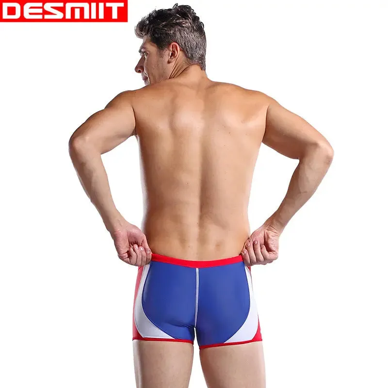 DESMIIE Fashion Colorblock Boxer swimming trunks for men