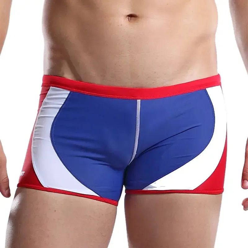 DESMIIE Fashion Colorblock Boxer swimming trunks for men