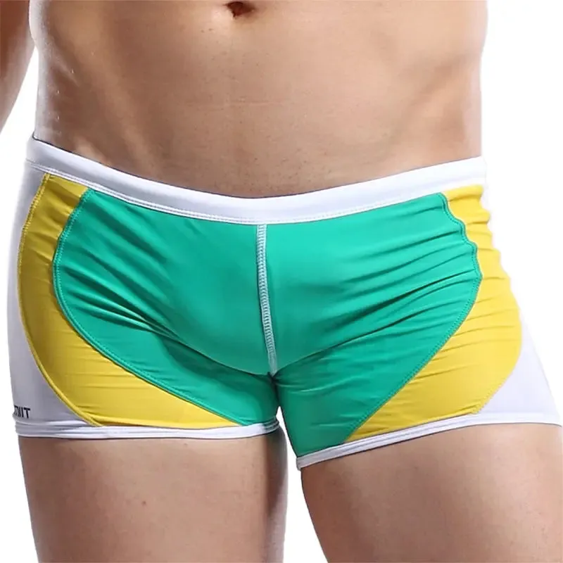 DESMIIE Fashion Colorblock Boxer swimming trunks for men