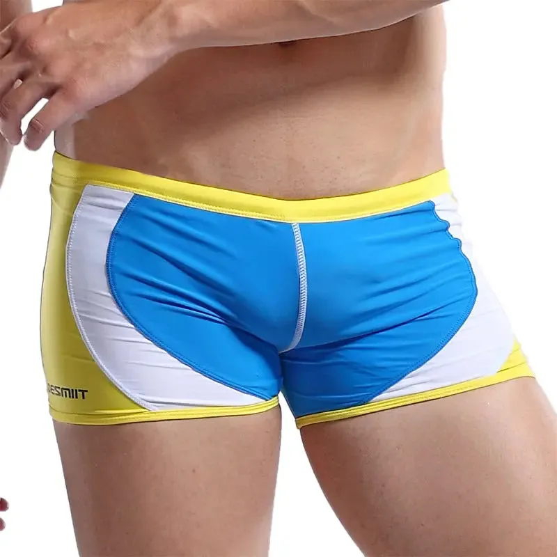 DESMIIE Fashion Colorblock Boxer swimming trunks for men