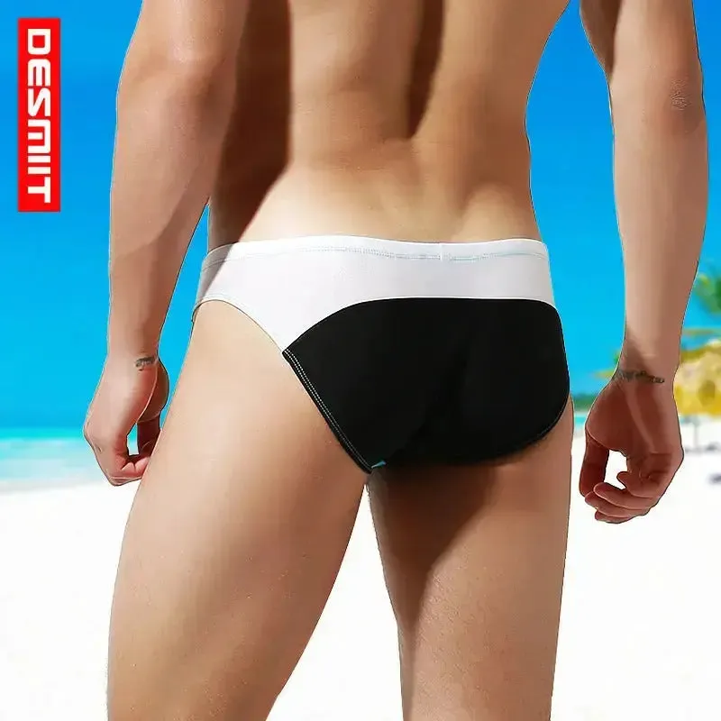 DESMIIT Men's Swim Briefs Low Waist Sexy Beach