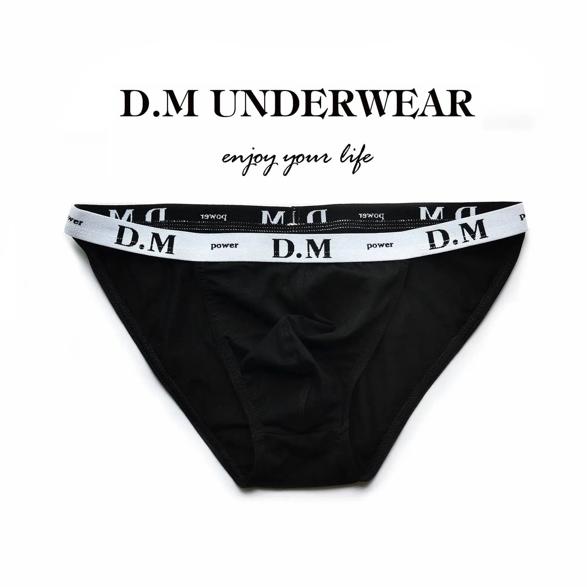 D.M Men's briefs Underwear Low Waist Sexy Solid Color Tight High Fork