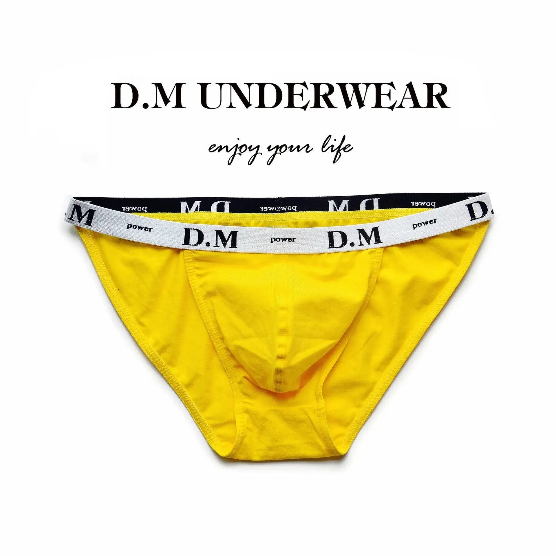 D.M Men's briefs Underwear Low Waist Sexy Solid Color Tight High Fork