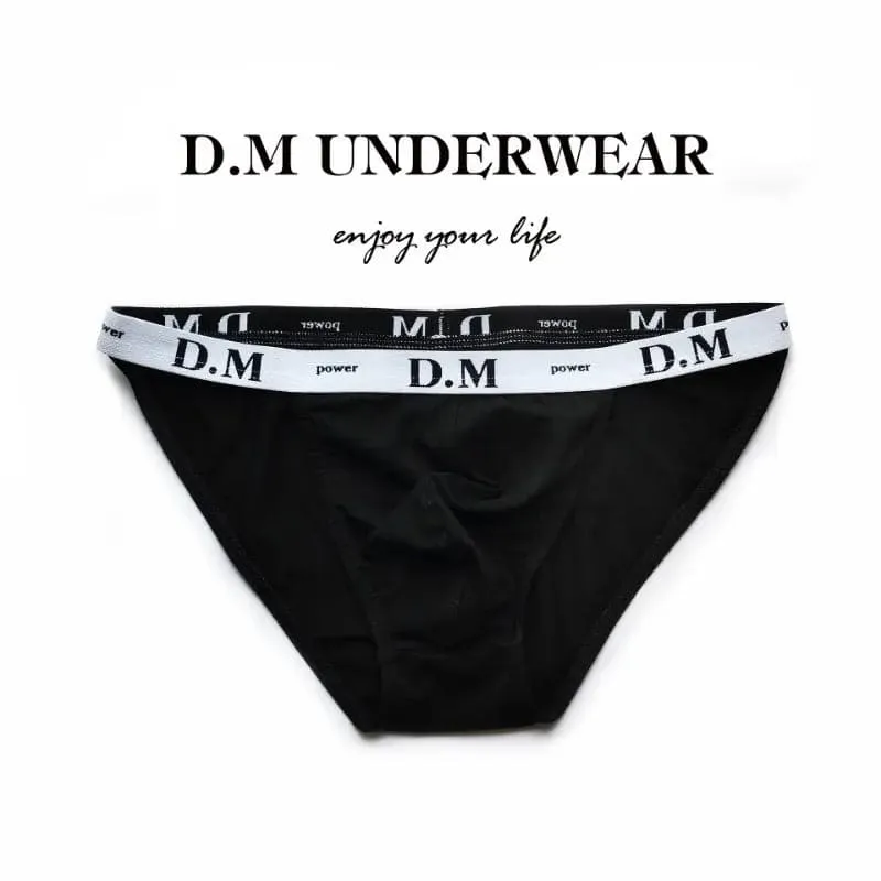 D.M Men's briefs Underwear Low Waist Sexy Solid Color Tight High Fork