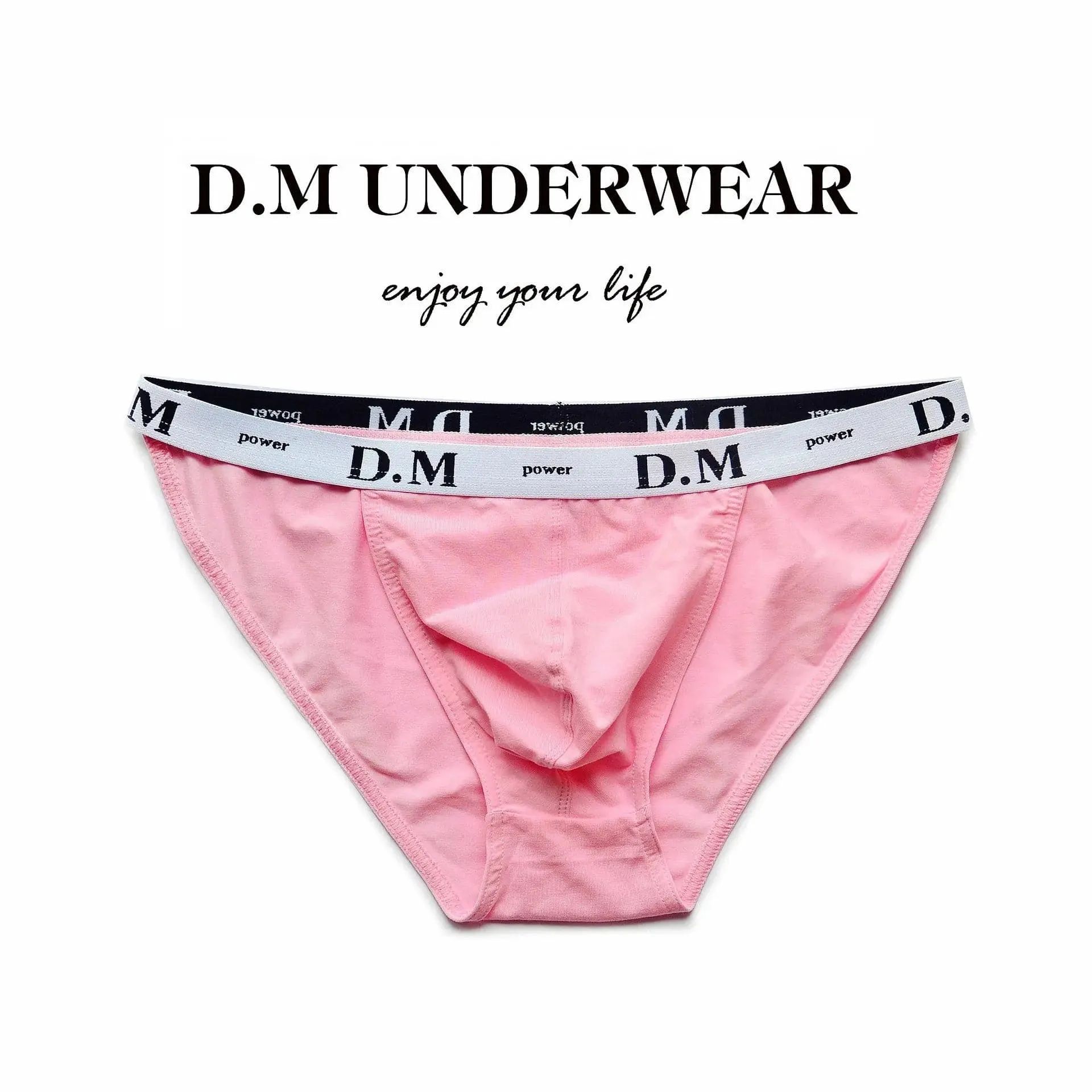 D.M Men's briefs Underwear Low Waist Sexy Solid Color Tight High Fork