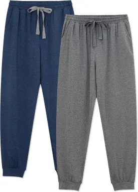 EA'S SECRET Men's 100% Cotton Pajama Bottoms Stretch Waist Soft Drawstring Sleep Lounge Pj Pants with Pockets