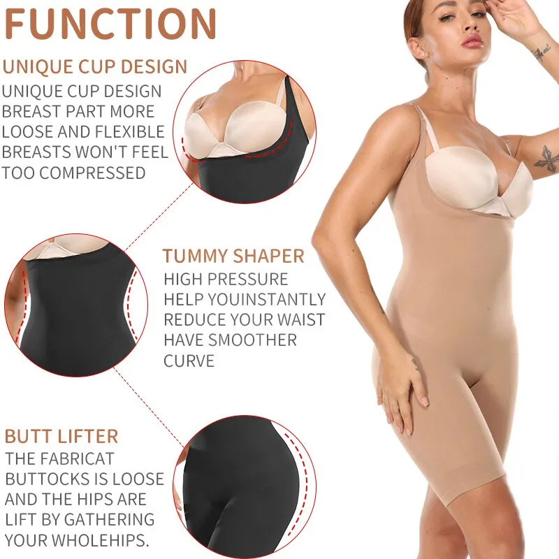 Full Body Slimming Spandex Seamless Bodysuit Shapewear