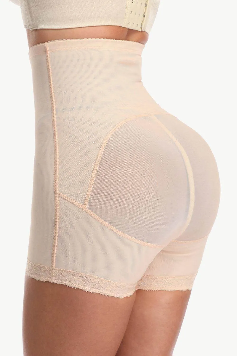 Full Size Hook-And-Eye Shaping Shorts
