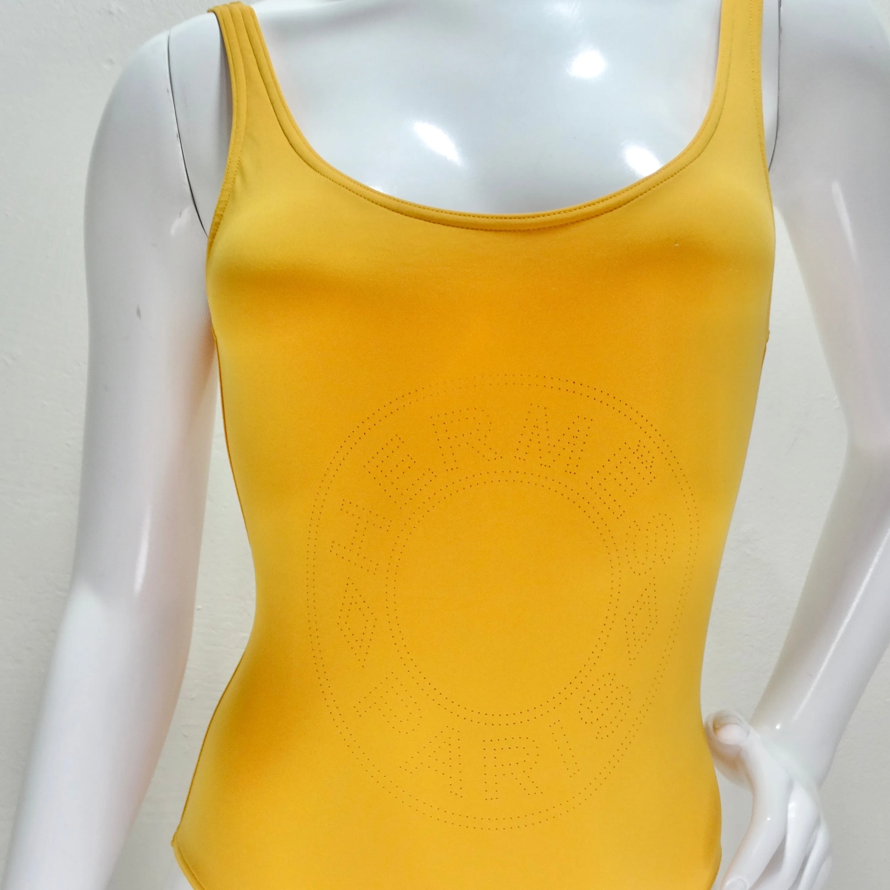 Hermes Logo Orange One Piece Swimsuit