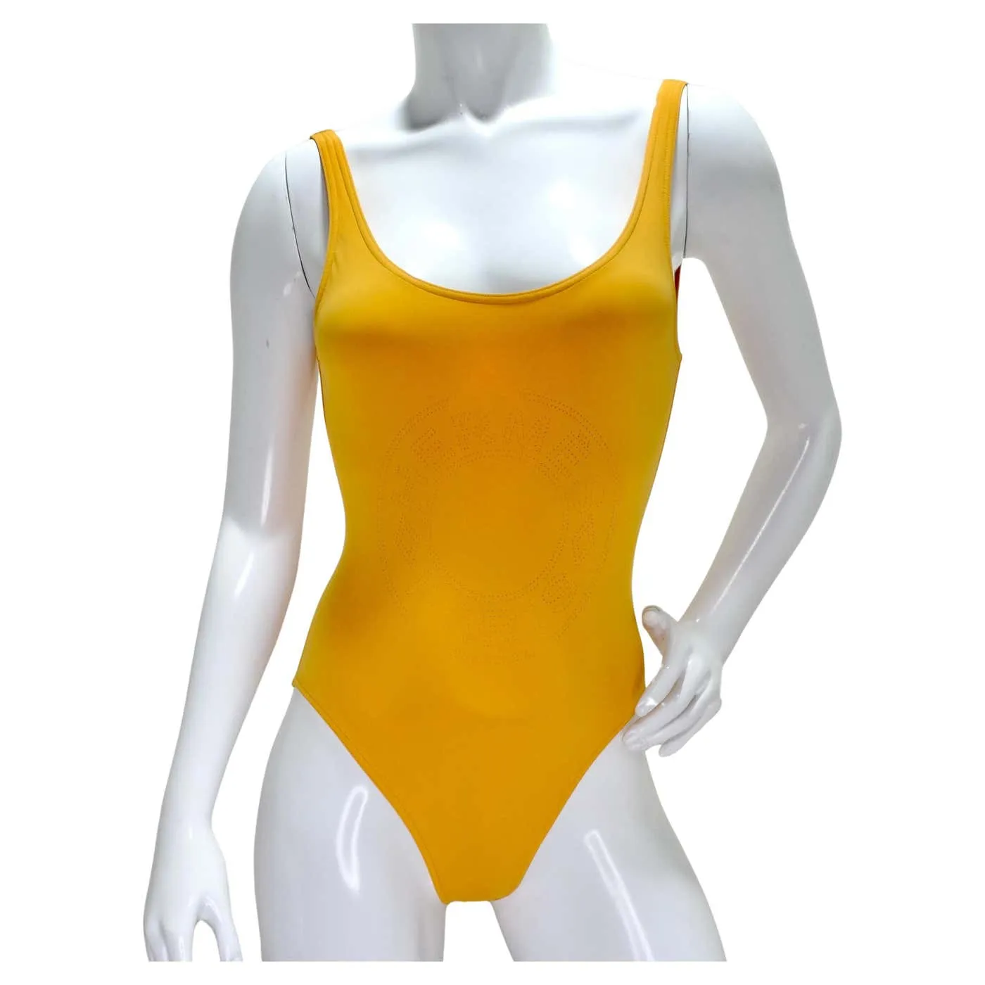 Hermes Logo Orange One Piece Swimsuit