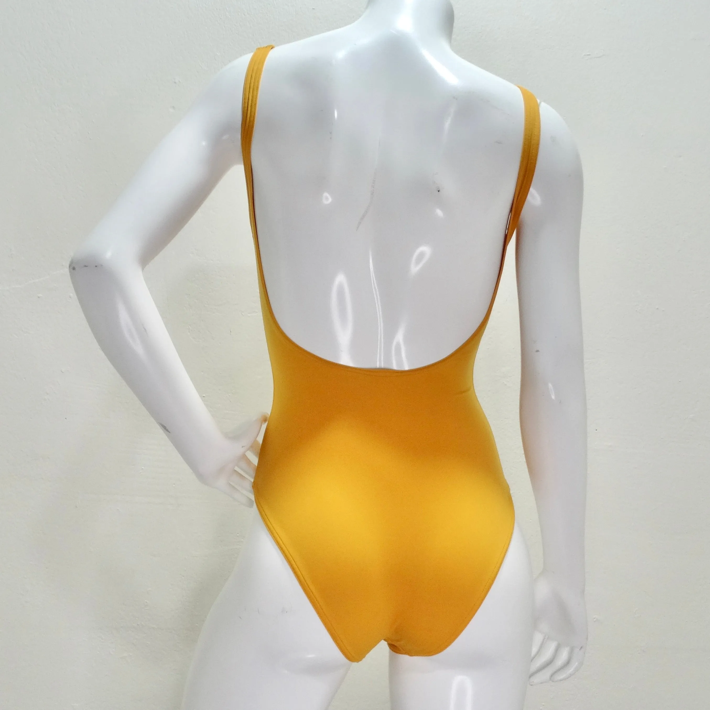 Hermes Logo Orange One Piece Swimsuit