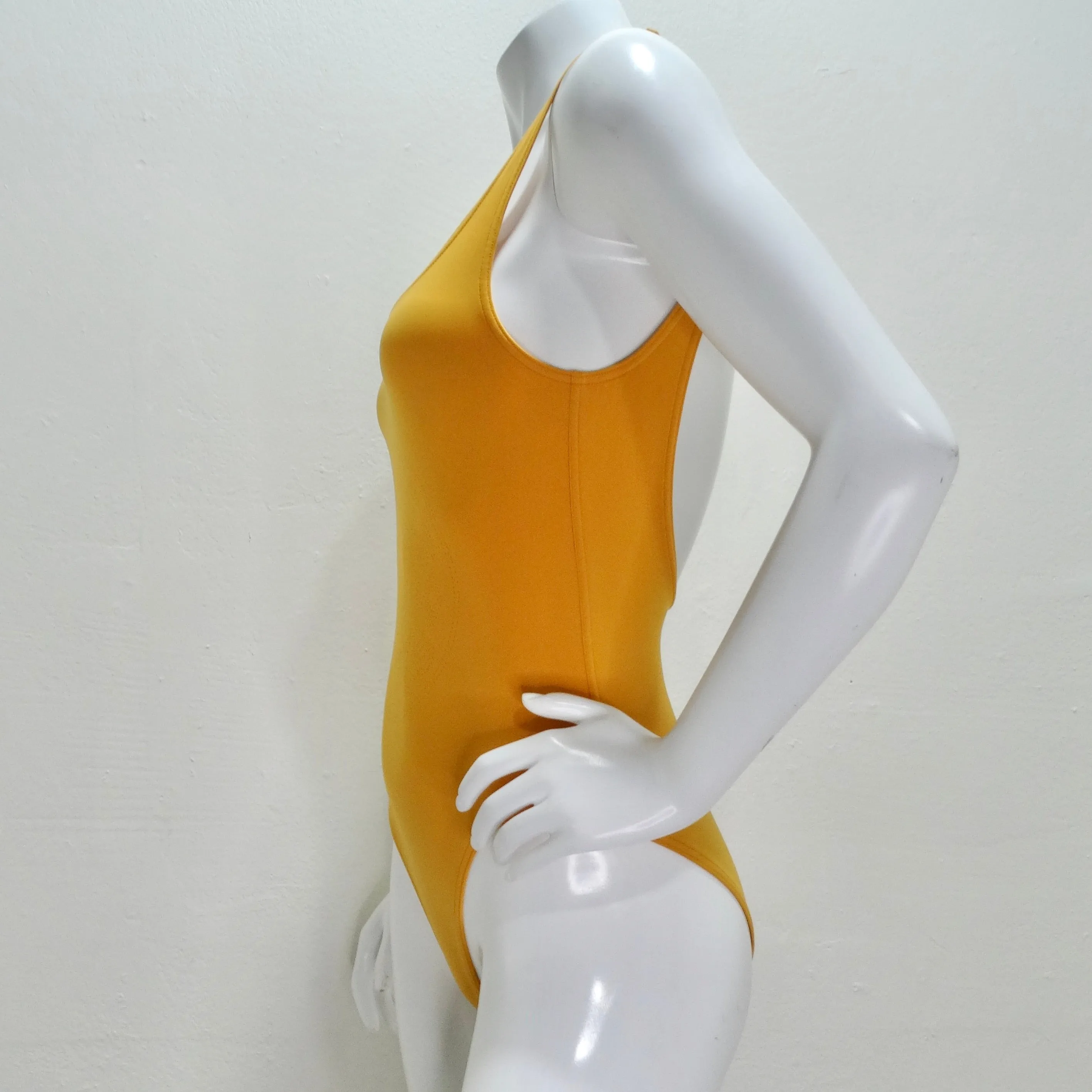 Hermes Logo Orange One Piece Swimsuit