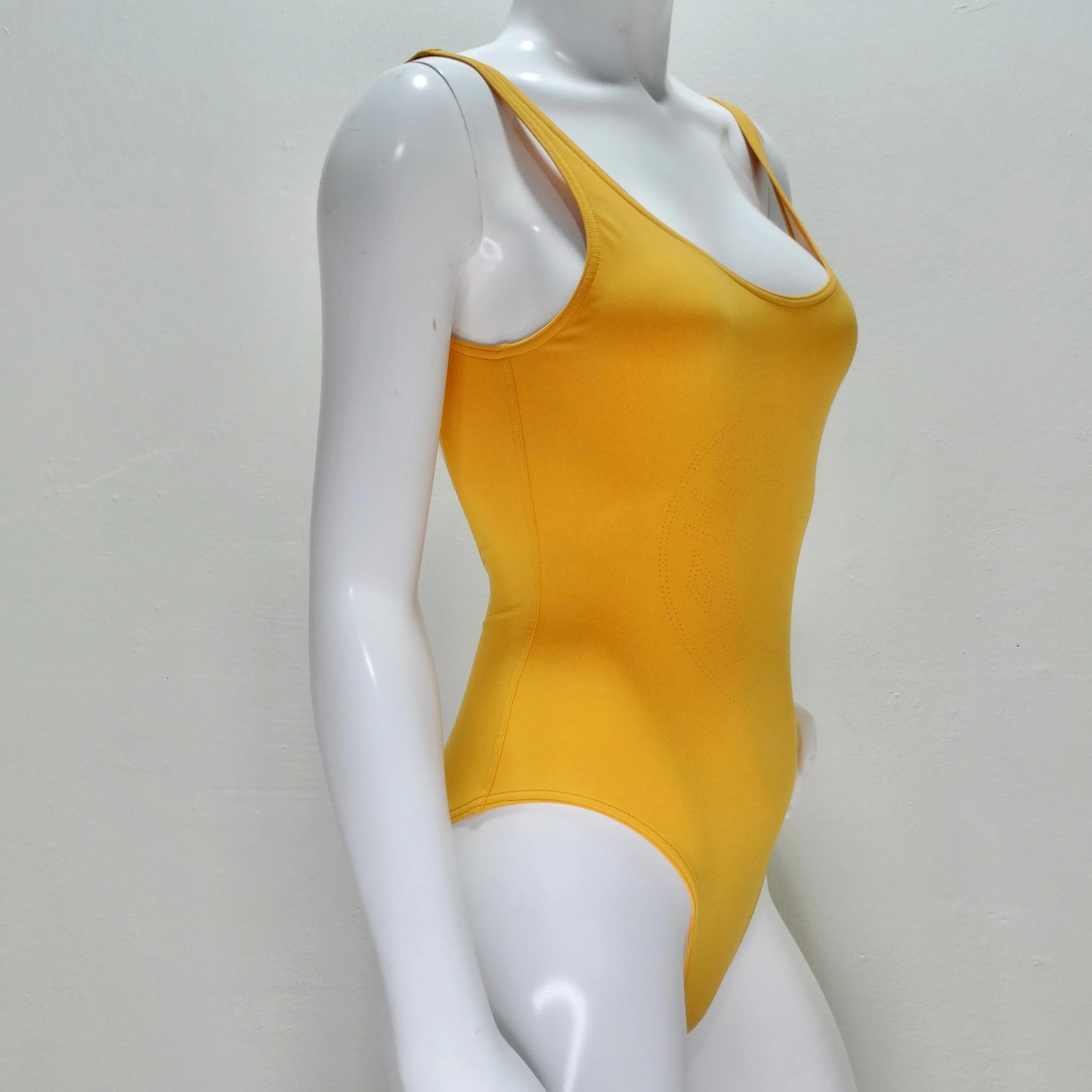 Hermes Logo Orange One Piece Swimsuit