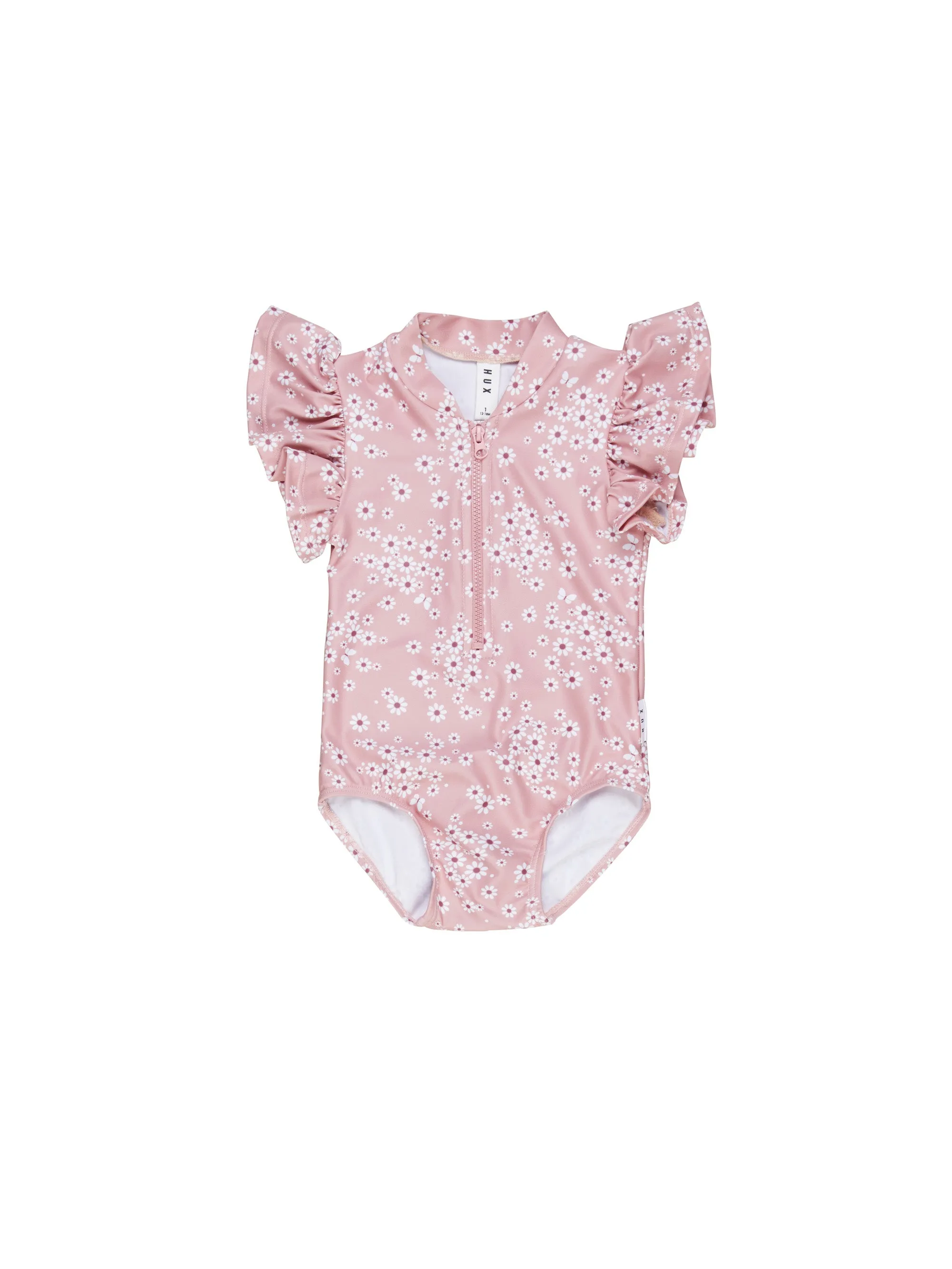 Huxbaby Floral Frill Zip Swimsuit