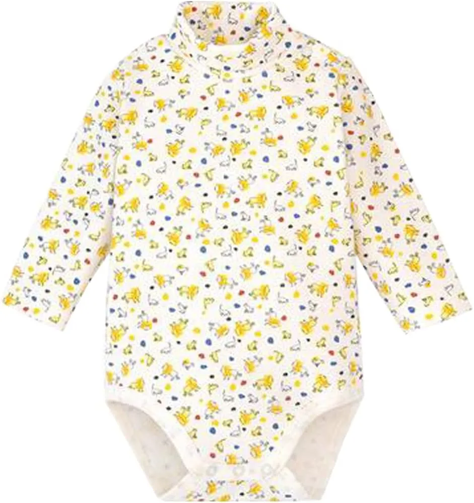 Infant/Toddler Baby Boys Girls Long Sleeves Bodysuit Cotton Turtle-Neck One-Piece Fall Winter Cloths Outfit