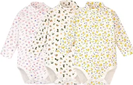 Infant/Toddler Baby Boys Girls Long Sleeves Bodysuit Cotton Turtle-Neck One-Piece Fall Winter Cloths Outfit