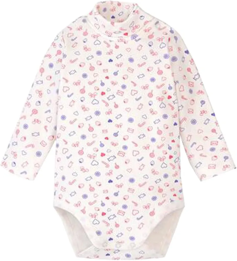 Infant/Toddler Baby Boys Girls Long Sleeves Bodysuit Cotton Turtle-Neck One-Piece Fall Winter Cloths Outfit
