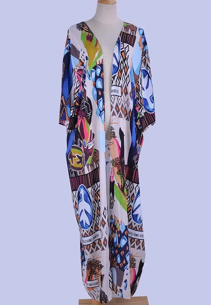 MEILING Women's Bikini Bathing Suit Cover Up Swimwear Open Front Kimono Jacket Cardigan Long Robe Dress