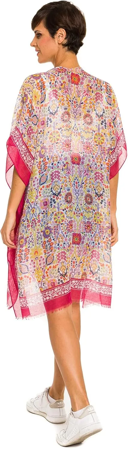 MELIFLUOS DESIGNED IN SPAIN Women's Beach Cover Up Swimsuit Kimono Pareo Sarong Beach Wear Dress for Summer