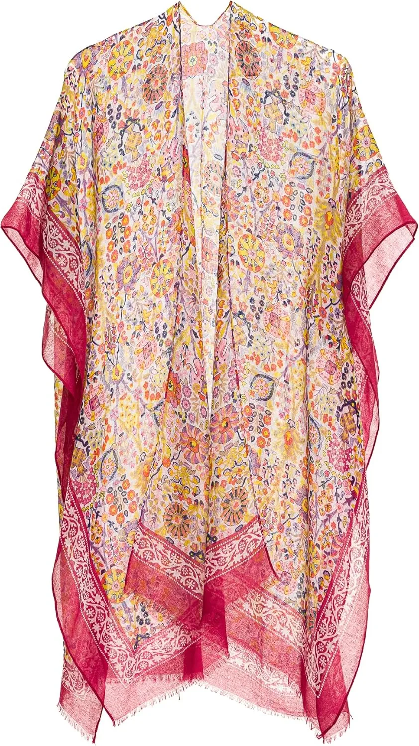 MELIFLUOS DESIGNED IN SPAIN Women's Beach Cover Up Swimsuit Kimono Pareo Sarong Beach Wear Dress for Summer