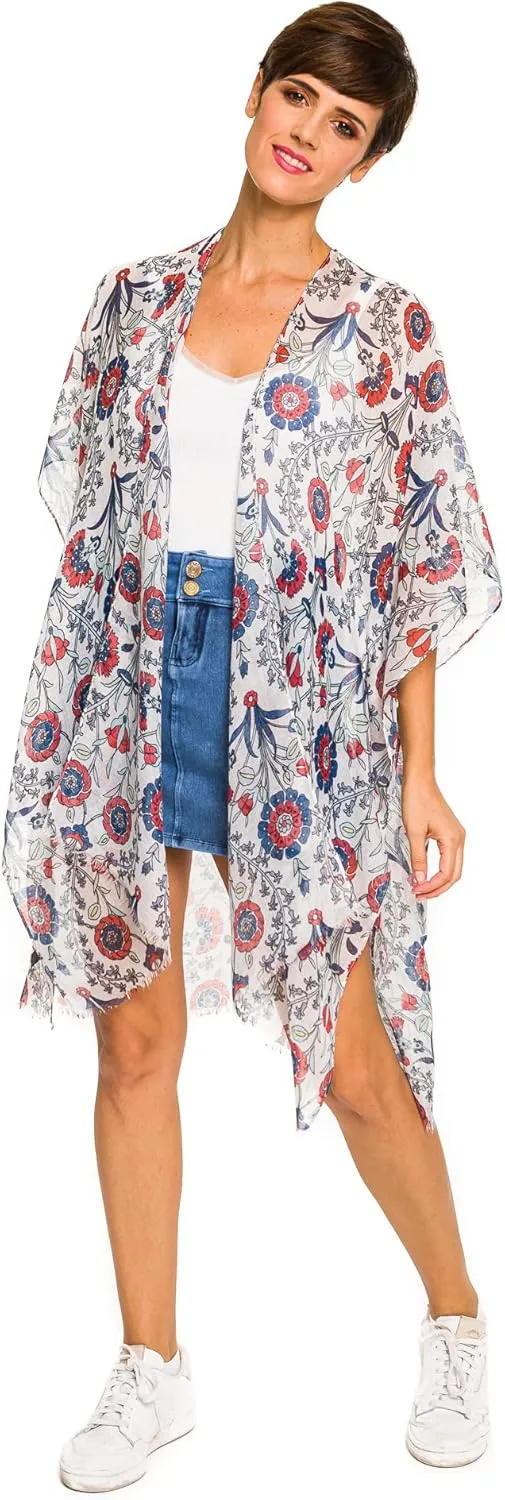 MELIFLUOS DESIGNED IN SPAIN Women's Beach Cover Up Swimsuit Kimono Pareo Sarong Beach Wear Dress for Summer