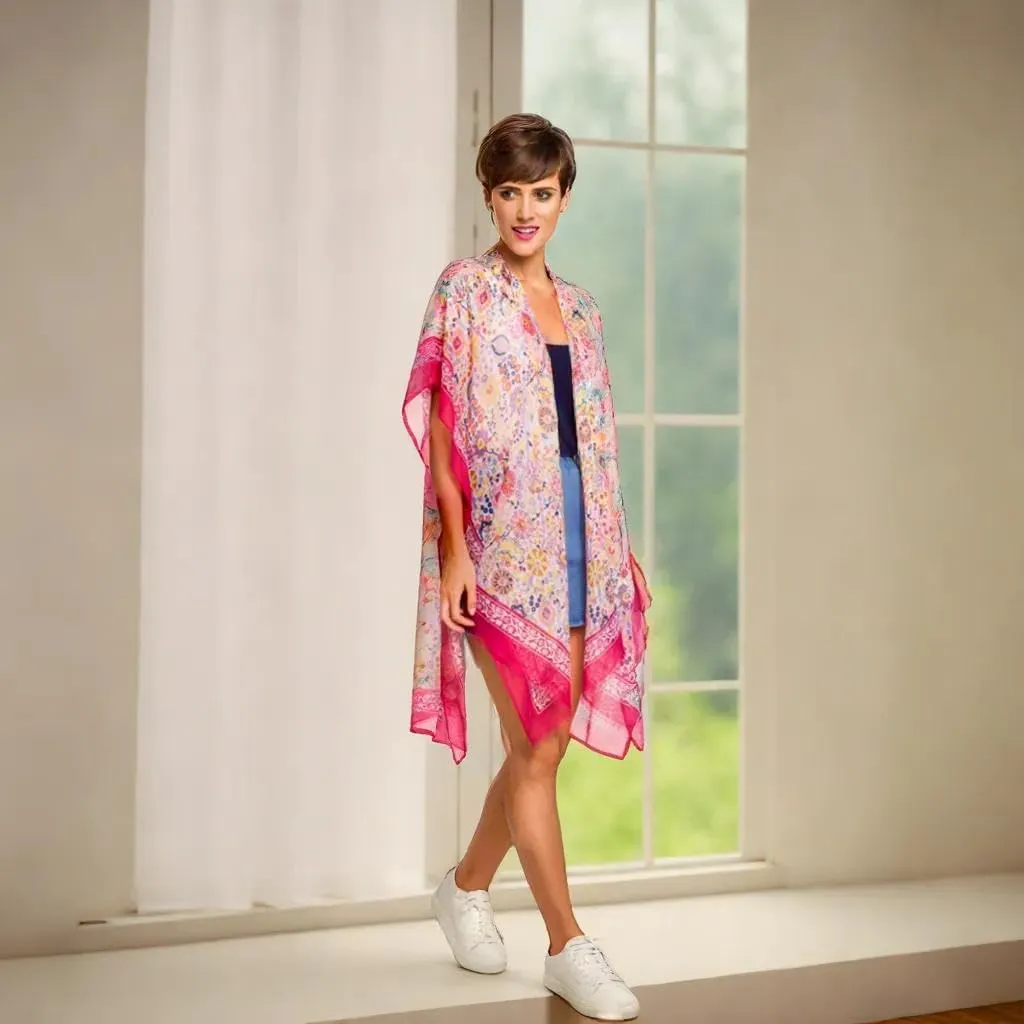 MELIFLUOS DESIGNED IN SPAIN Women's Beach Cover Up Swimsuit Kimono Pareo Sarong Beach Wear Dress for Summer