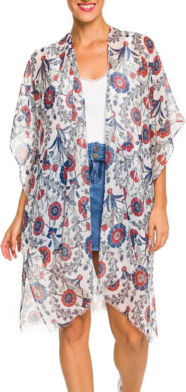 MELIFLUOS DESIGNED IN SPAIN Women's Beach Cover Up Swimsuit Kimono Pareo Sarong Beach Wear Dress for Summer