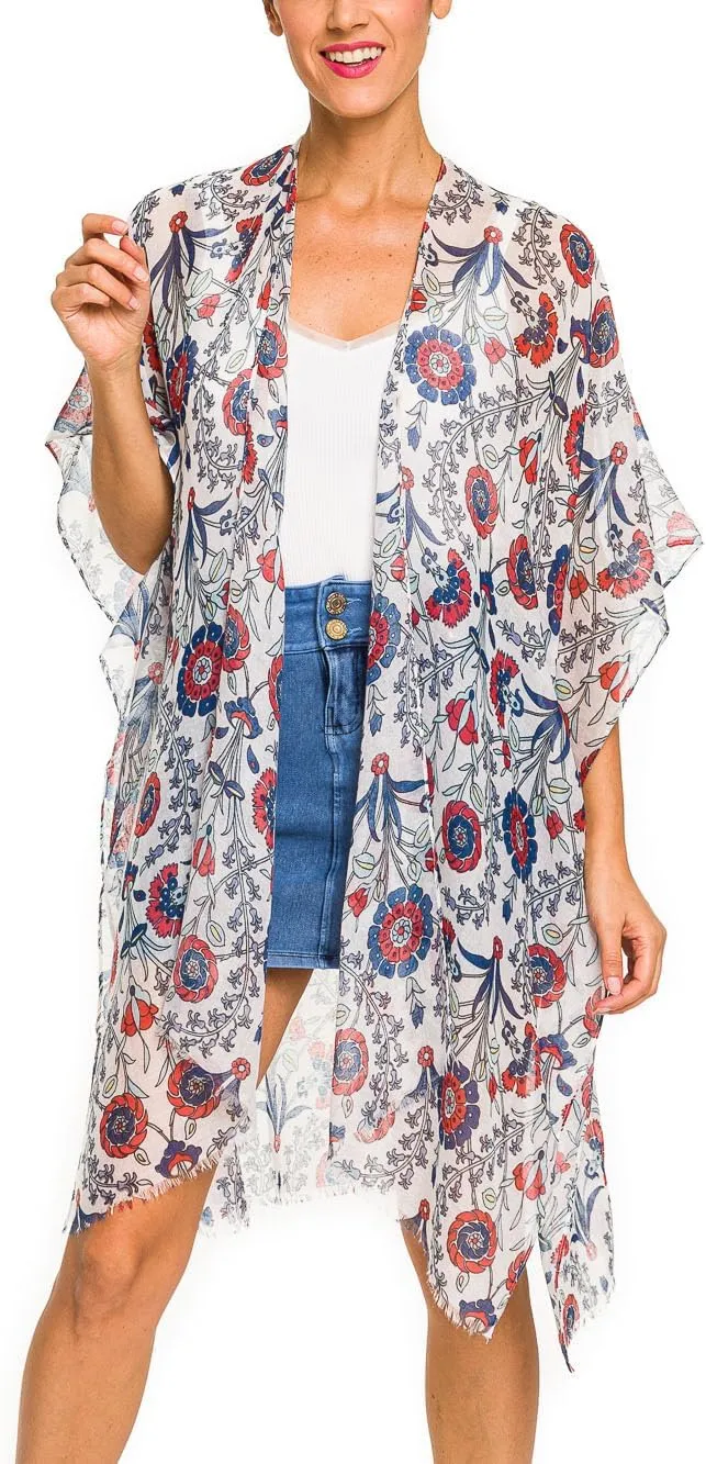 MELIFLUOS DESIGNED IN SPAIN Women's Beach Cover Up Swimsuit Kimono Pareo Sarong Beach Wear Dress for Summer