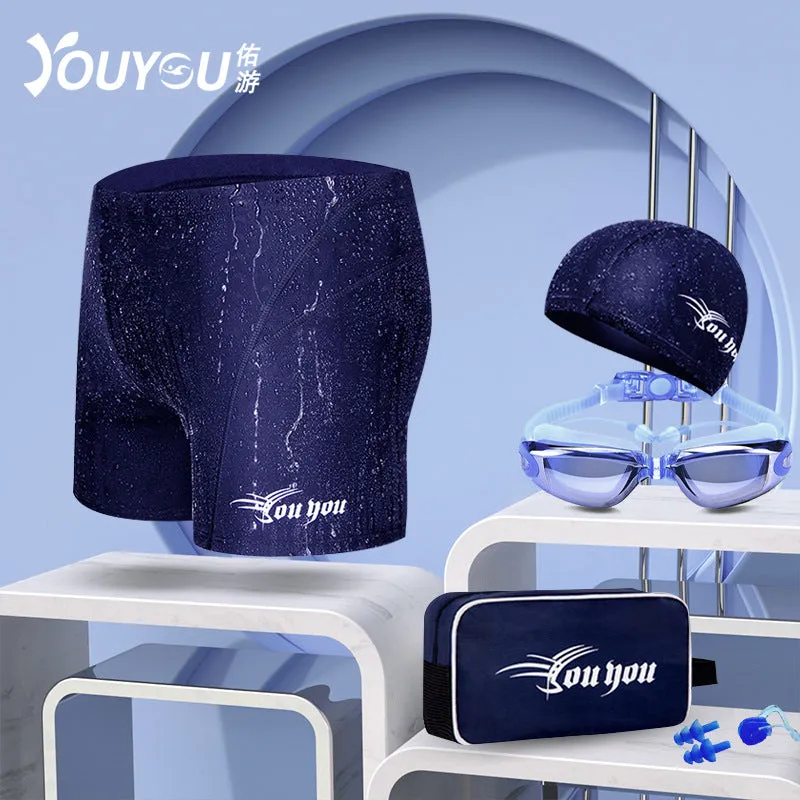 Men's Anti-Embarrassment Five-Point Swimming Trunks