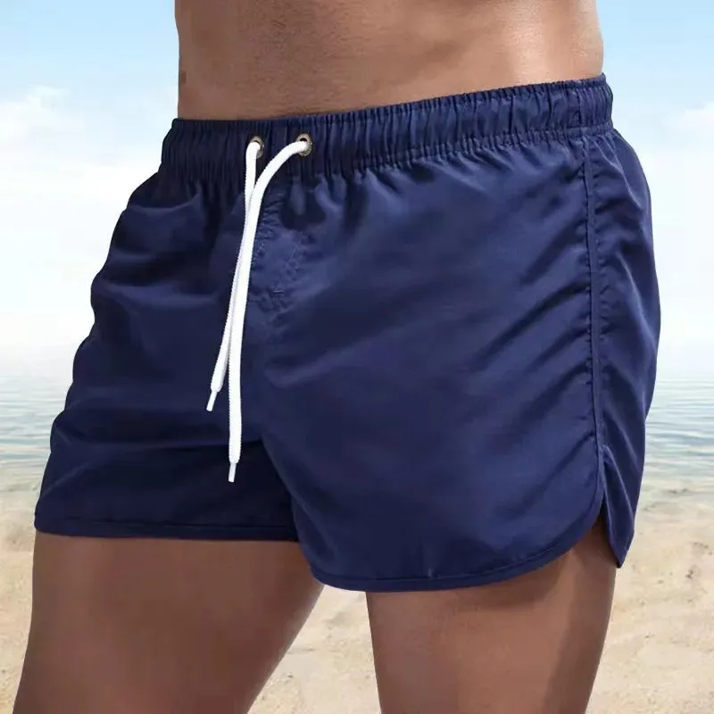 Mens Summer Soild Colour Swimming Trunks
