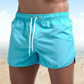 Mens Summer Soild Colour Swimming Trunks