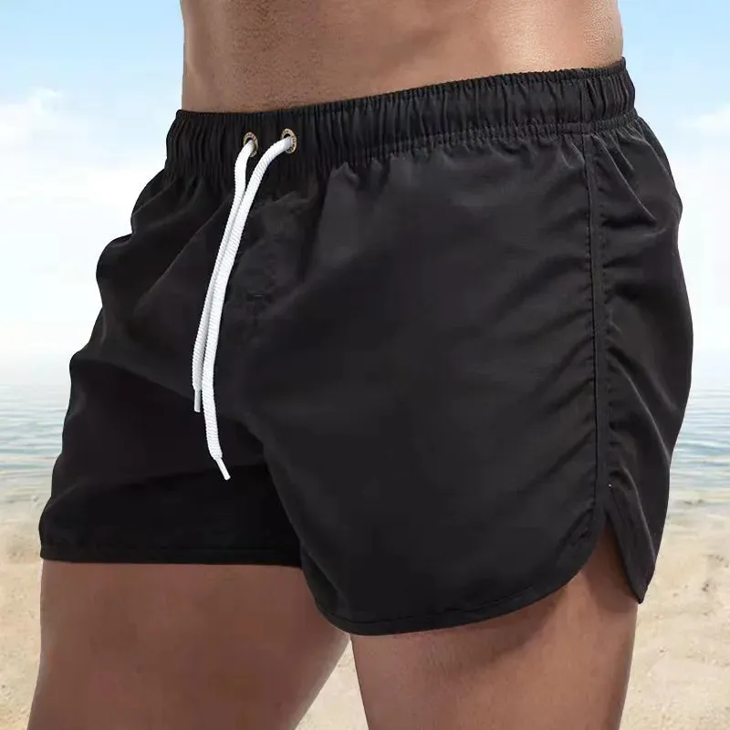 Mens Summer Soild Colour Swimming Trunks