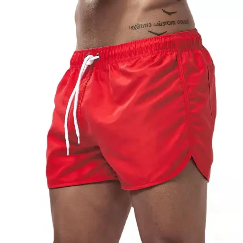 Mens Summer Soild Colour Swimming Trunks