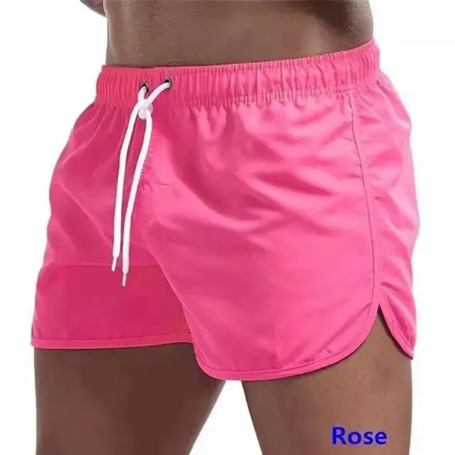 Mens Summer Soild Colour Swimming Trunks