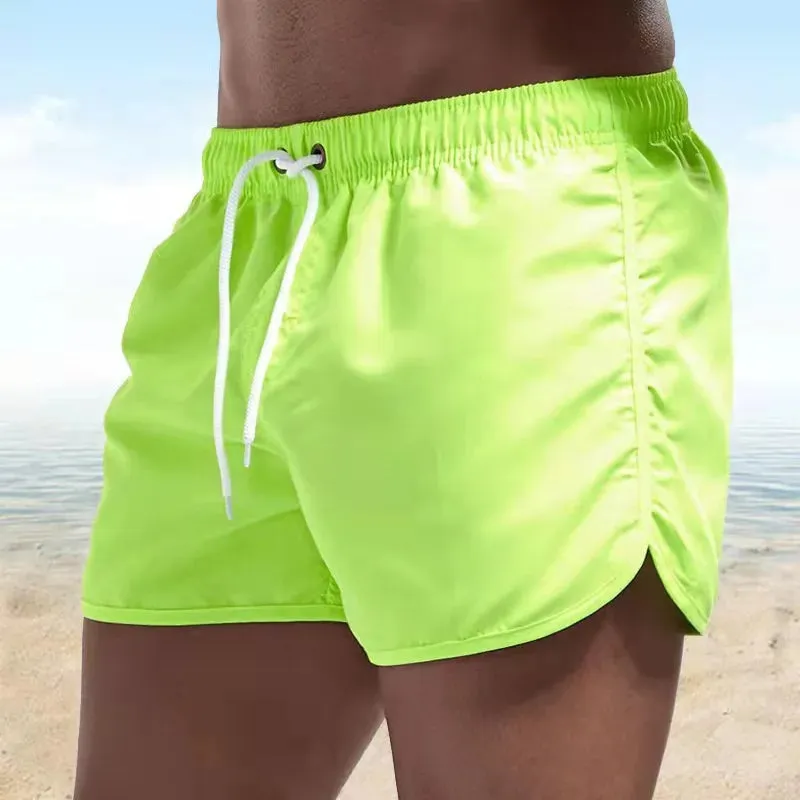 Mens Summer Soild Colour Swimming Trunks