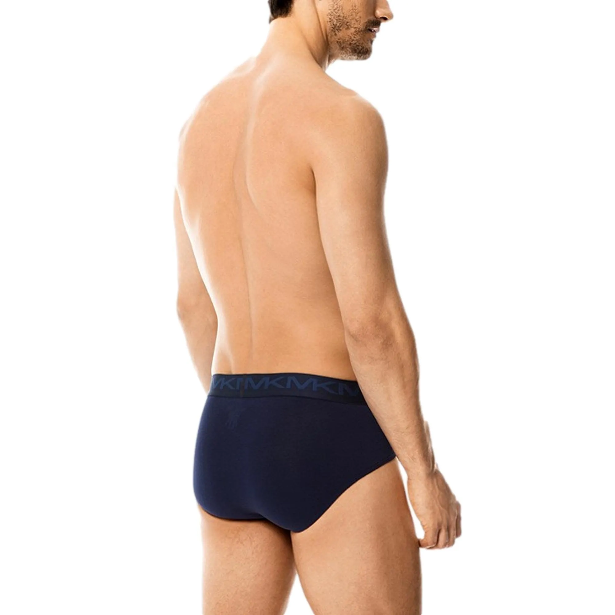 Michael Kors Stretch Factor Cotton Low Rise Brief 3 Pack - Navy/Grey/Black