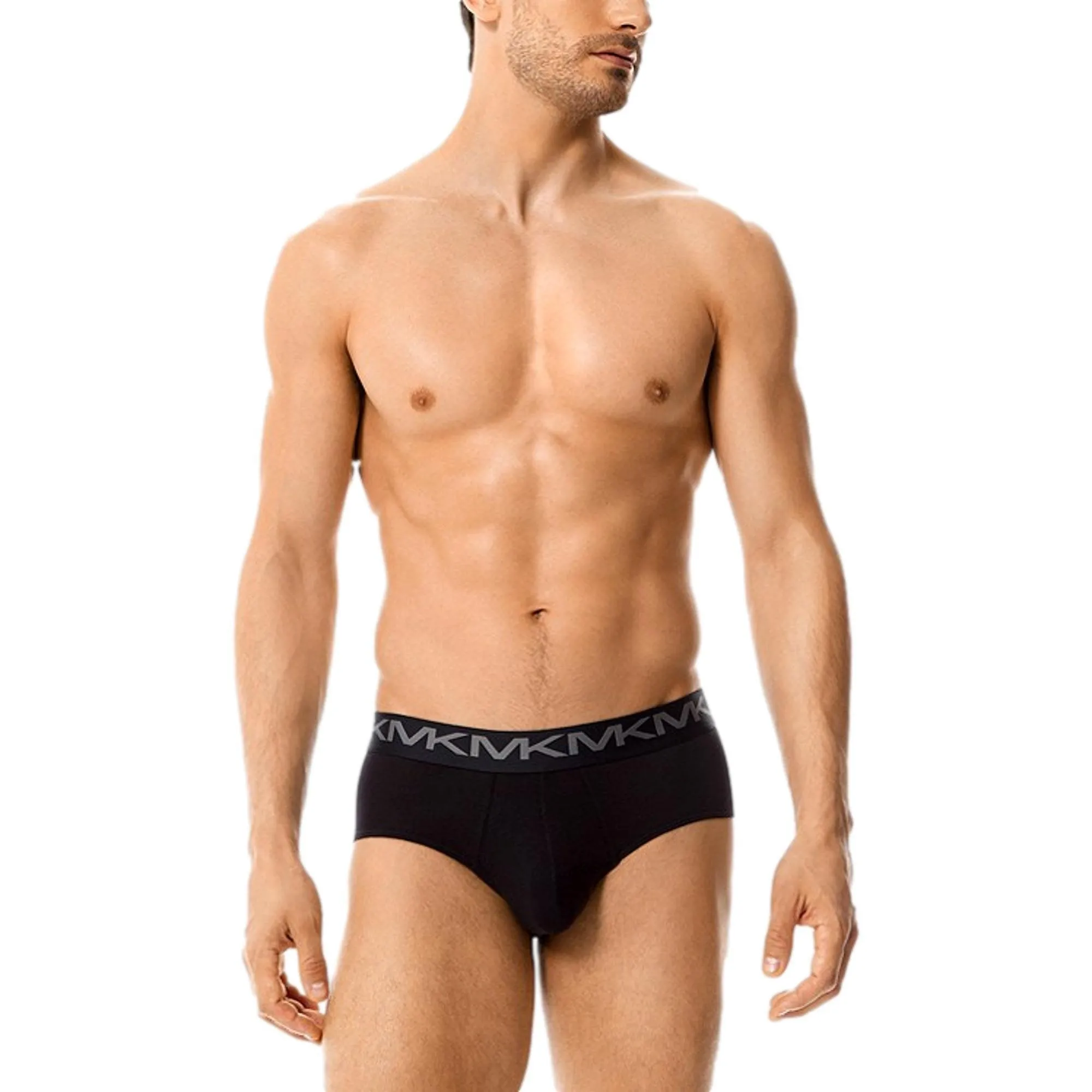 Michael Kors Stretch Factor Cotton Low Rise Brief 3 Pack - Navy/Grey/Black